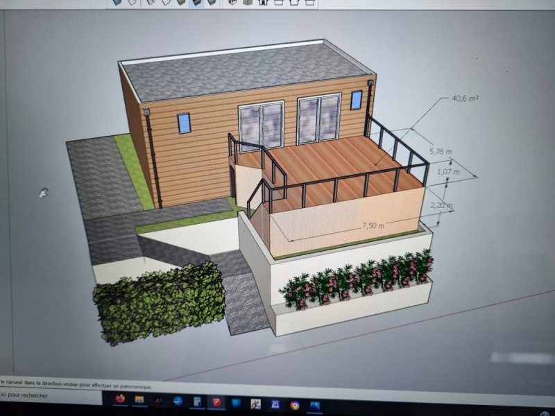 Exceptionnelle terrasse sur pilotis - Reconstruction et améliorations - Caluire et Cuire, Lyon, BCR