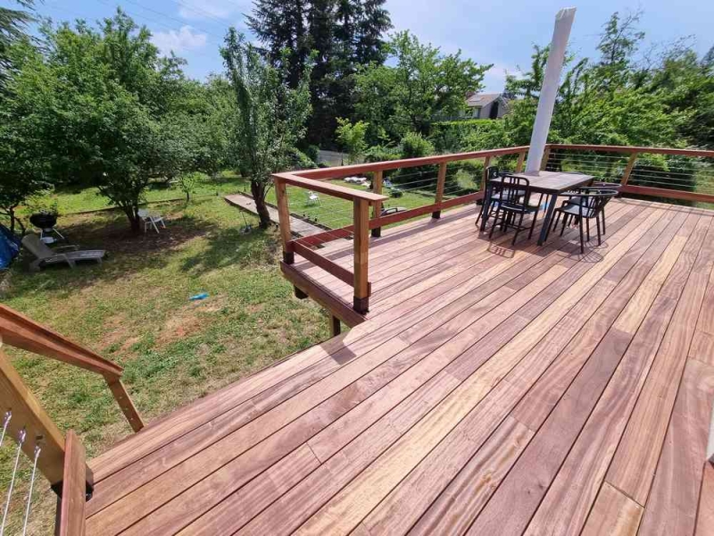 Terrasse sur pilotis Padouk + garde-corps boisinox - Caluire et Cuire, Lyon, BCR