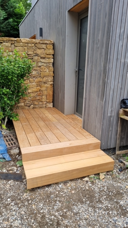 Terrasse de piscine en bois exotique Garapa - Fontaines sur Saône