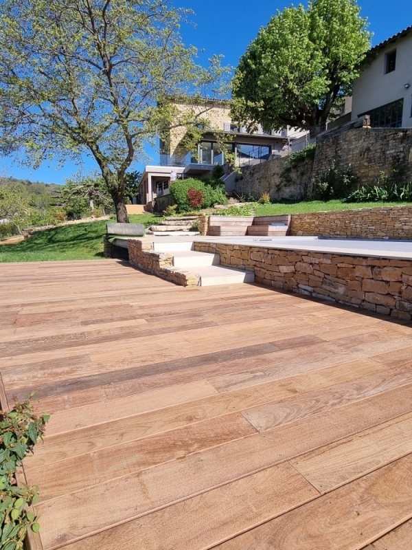 Création d'une terrasse en bois Ipé - Saint Cyr au Mont d'Or