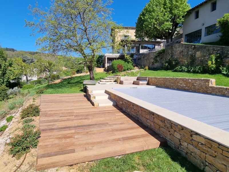 Création d'une terrasse en bois Ipé - Saint Cyr au Mont d'Or