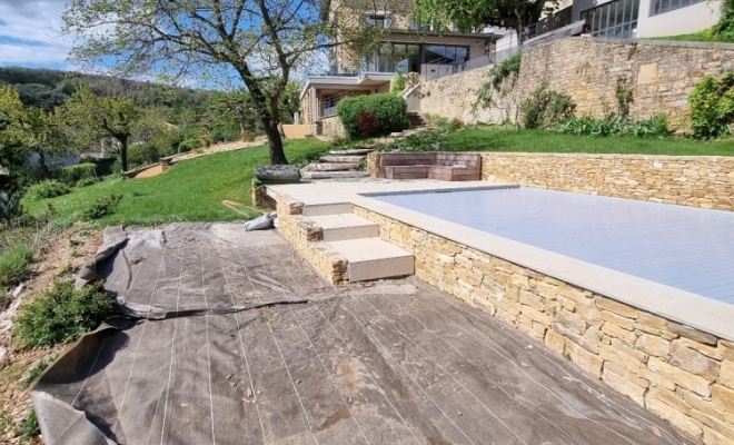 Création d'une terrasse en bois Ipé à Saint Cyr au Mont d'Or