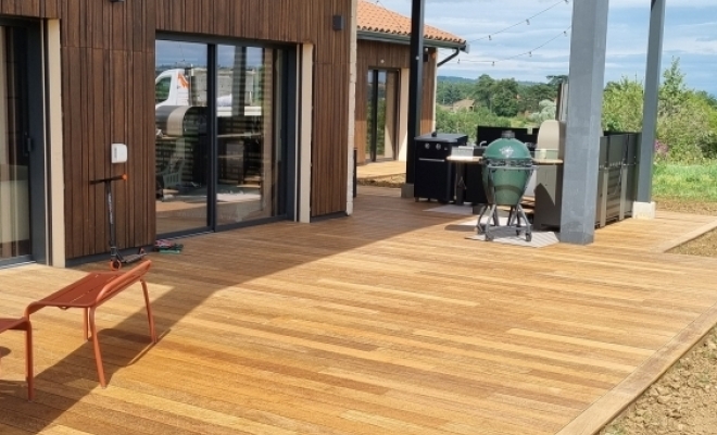 création d'une magnifique terrasse en bois Ipé à l'Arbresle